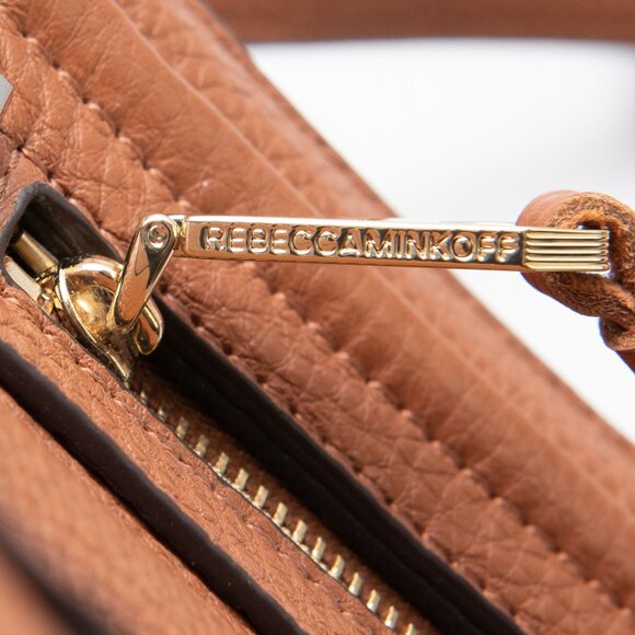 Rebecca Minkoff Regan Crossbody Pebbled Leather Purse Brown - Picture 5 of 10